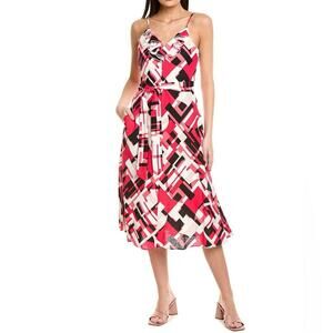 Karl Lagerfeld Paris Geo Print Linen-Blend Maxi Dress Women’s Sz 8 NWT